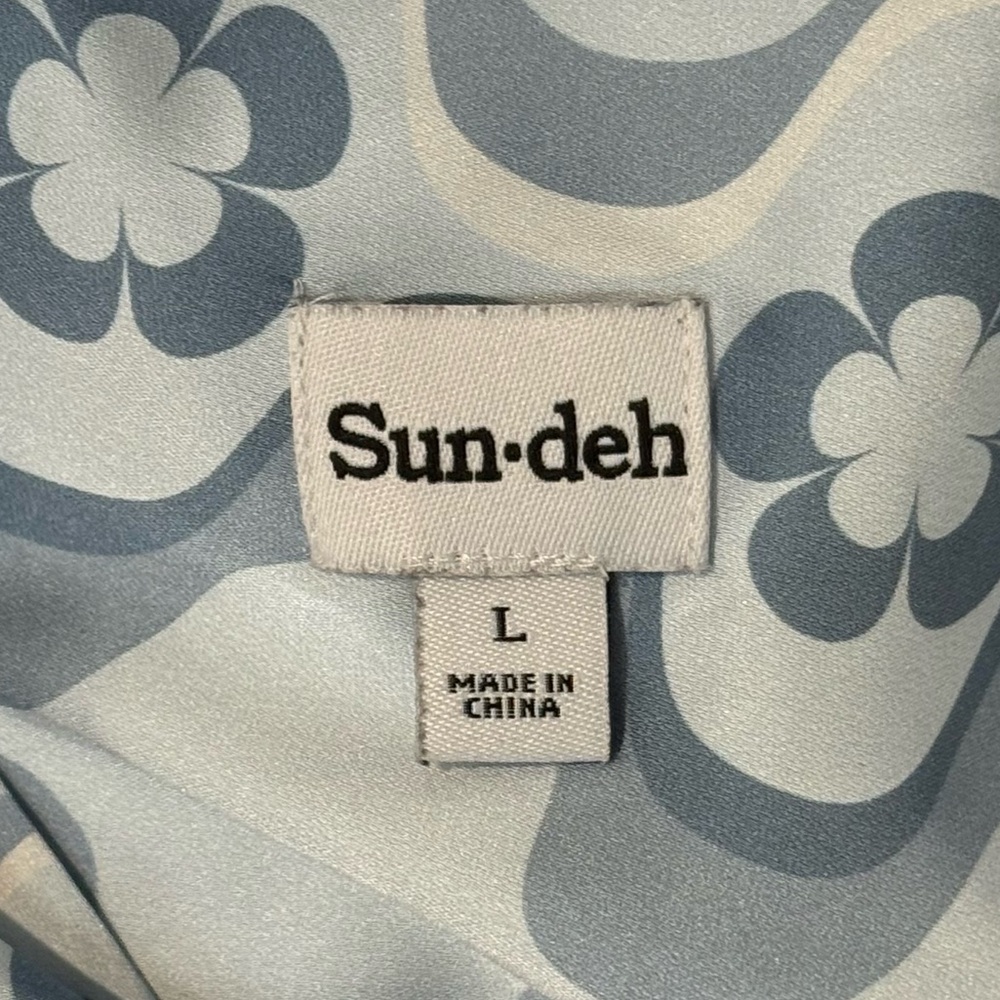 Aritzia Sun-deh Casual Floral Blue Abstract Print Crop Summer Beach Camisole Top - Picture 5 of 5